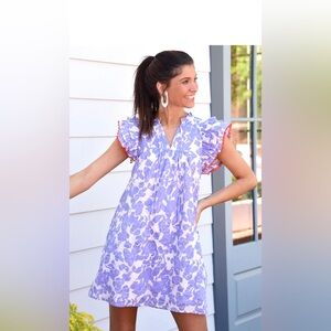 THML purple floral pattern dress